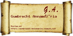 Gumbrecht Annamária névjegykártya